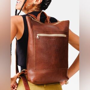 Portland Leather Co. Laptop Backpack In Color Nutmeg